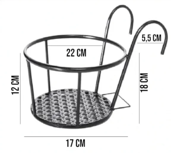 suporte para plantas tamanho